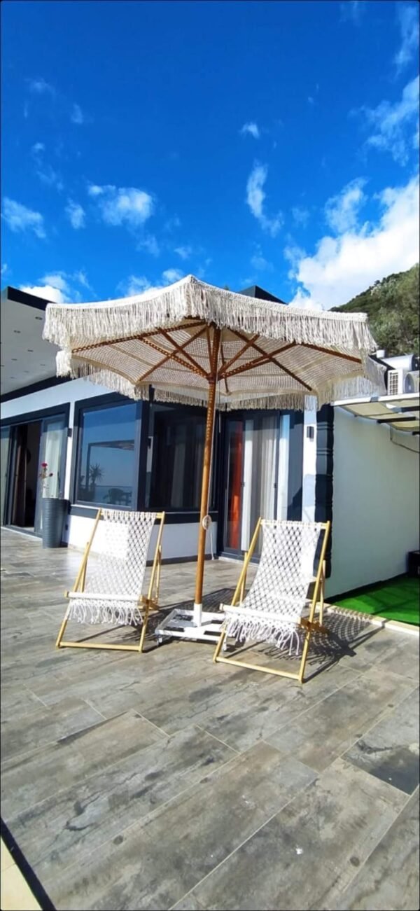 Ahşap Bahçe,Kafe,Otel,Sahil Şemsiyesi ,Makrome Şemsiye