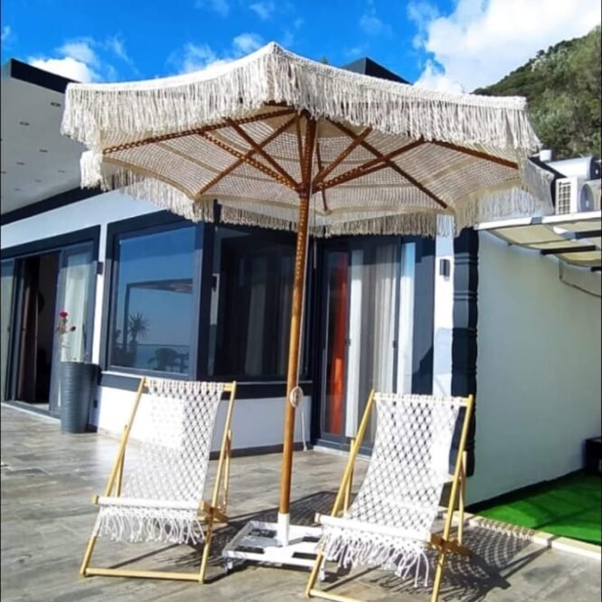 Ahşap Bahçe,Kafe,Otel,Sahil Şemsiyesi ,Makrome Şemsiye