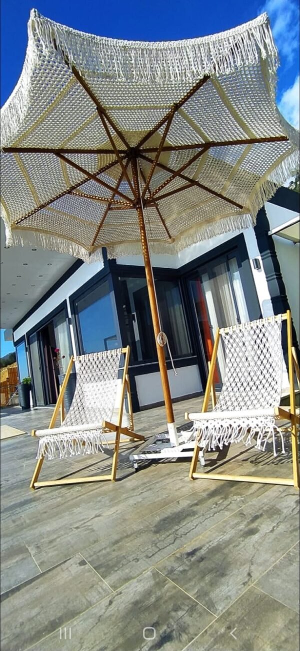 Ahşap Bahçe,Kafe,Otel,Sahil Şemsiyesi ,Makrome Şemsiye